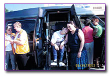 Katie with her Mother in her new van.